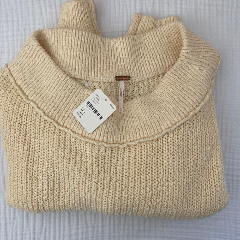 Free People Off Shoulder crop sweater